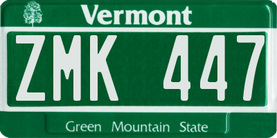 VT license plate ZMK447