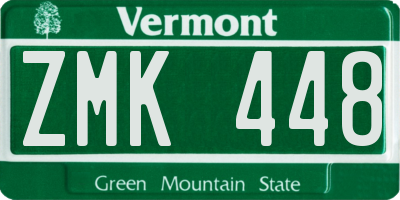 VT license plate ZMK448
