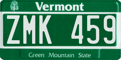 VT license plate ZMK459