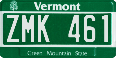 VT license plate ZMK461