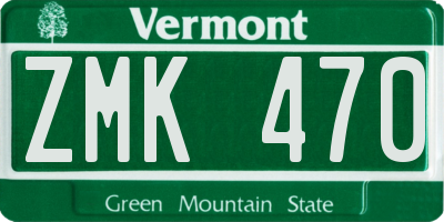 VT license plate ZMK470