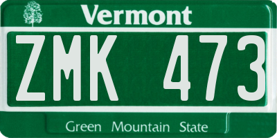 VT license plate ZMK473