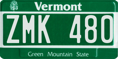 VT license plate ZMK480