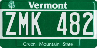 VT license plate ZMK482