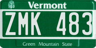 VT license plate ZMK483