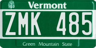 VT license plate ZMK485