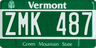 VT license plate ZMK487