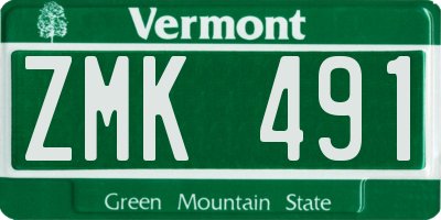 VT license plate ZMK491