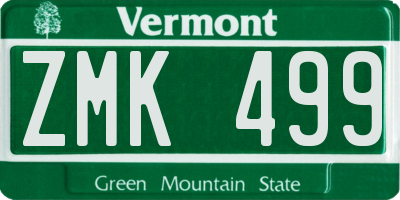 VT license plate ZMK499