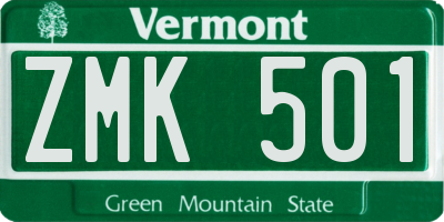 VT license plate ZMK501