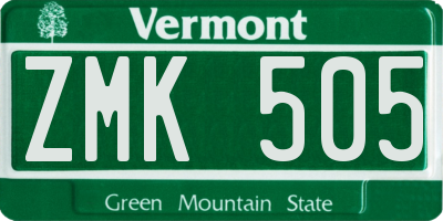 VT license plate ZMK505