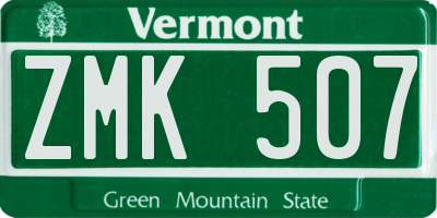 VT license plate ZMK507