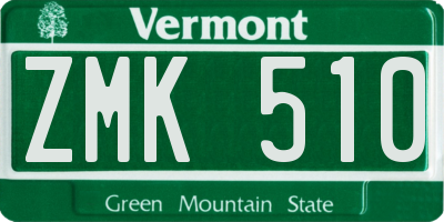 VT license plate ZMK510