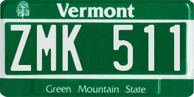VT license plate ZMK511