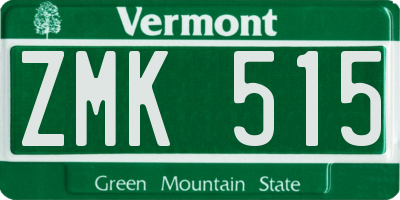 VT license plate ZMK515