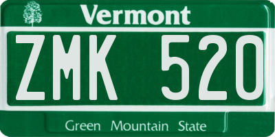 VT license plate ZMK520