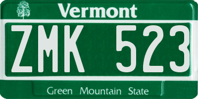 VT license plate ZMK523