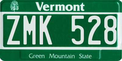 VT license plate ZMK528