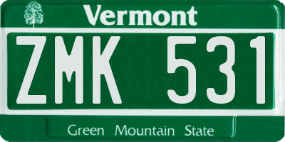 VT license plate ZMK531