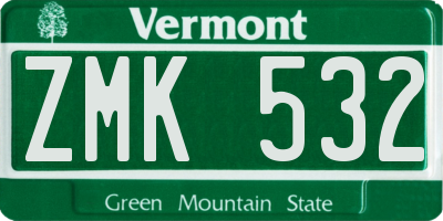 VT license plate ZMK532