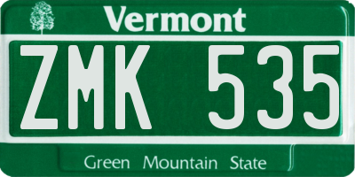 VT license plate ZMK535