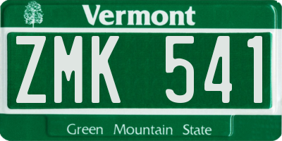 VT license plate ZMK541