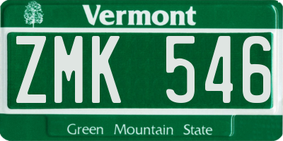 VT license plate ZMK546