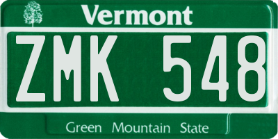 VT license plate ZMK548
