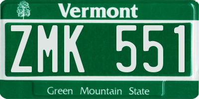 VT license plate ZMK551