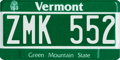 VT license plate ZMK552
