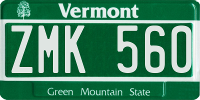 VT license plate ZMK560