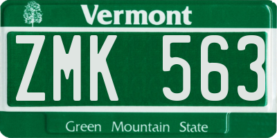 VT license plate ZMK563