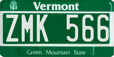 VT license plate ZMK566
