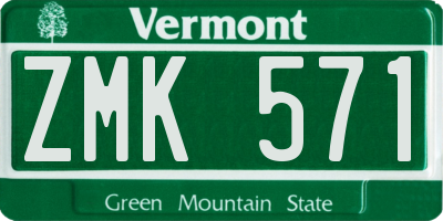 VT license plate ZMK571