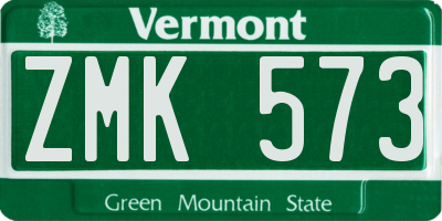 VT license plate ZMK573