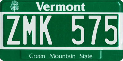 VT license plate ZMK575