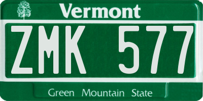 VT license plate ZMK577