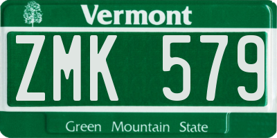 VT license plate ZMK579