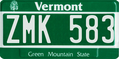 VT license plate ZMK583