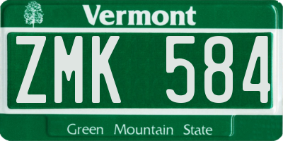 VT license plate ZMK584