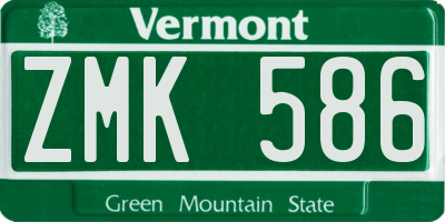 VT license plate ZMK586