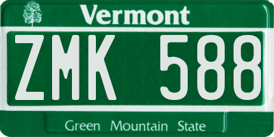 VT license plate ZMK588