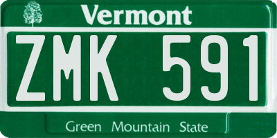 VT license plate ZMK591