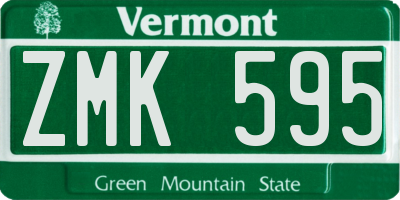 VT license plate ZMK595