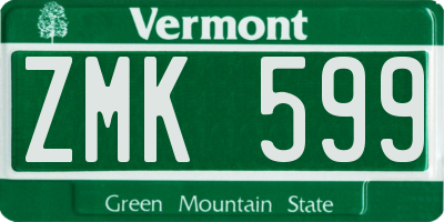 VT license plate ZMK599