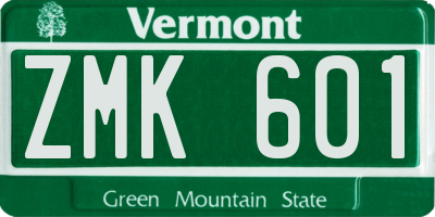 VT license plate ZMK601