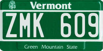 VT license plate ZMK609