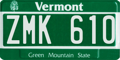 VT license plate ZMK610