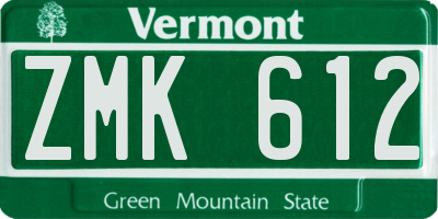 VT license plate ZMK612