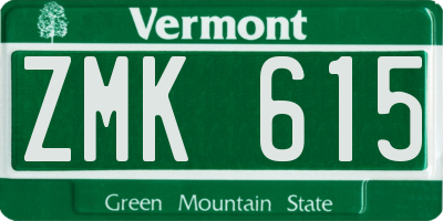 VT license plate ZMK615